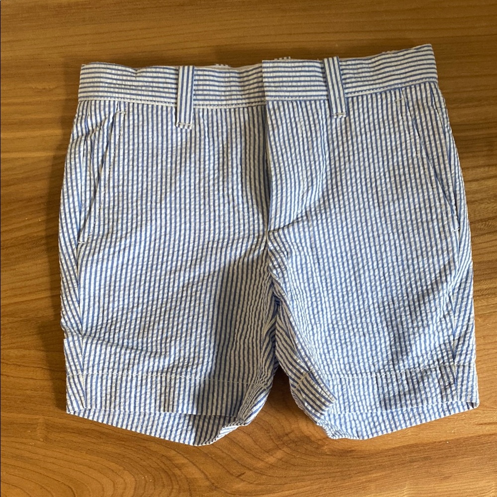 Crewcuts Blue and White Seersucker Bermuda Shorts